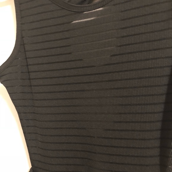 LBD semi sheer sleeveless black mini dress - Picture 6 of 9